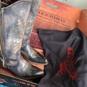 Freebird Distressed Black Western Boots